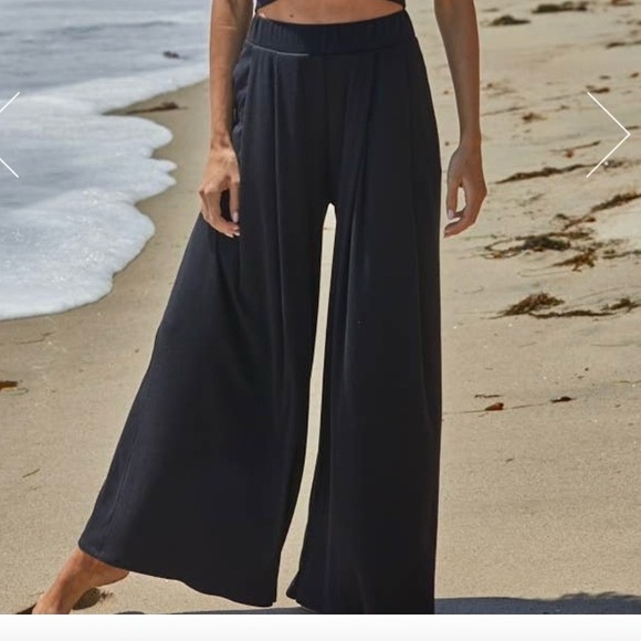 By Together Pants - BY TOGETHER ribbed wide leg pull on trousers new